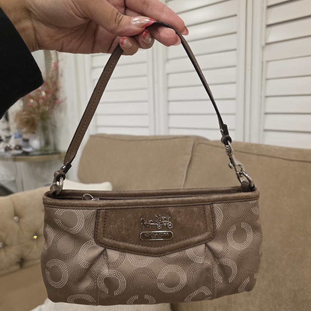 Coach Brown Signature Wristlet